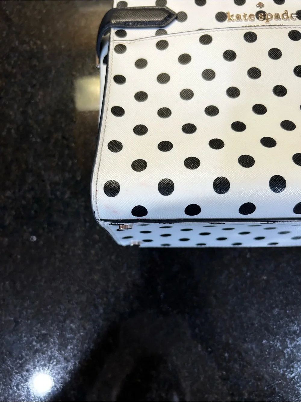Kate Spade  Black and White Polka Dot Satchel